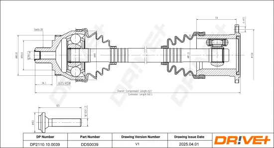 Antriebswelle Dr!ve+ DP2110.10.0039 Bild Antriebswelle Dr!ve+ DP2110.10.0039