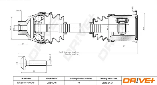Antriebswelle Vorderachse links Vorderachse rechts Dr!ve+ DP2110.10.0046 Bild Antriebswelle Vorderachse links Vorderachse rechts Dr!ve+ DP2110.10.0046