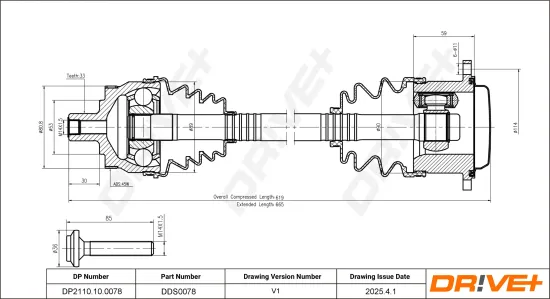 Antriebswelle Vorderachse rechts Dr!ve+ DP2110.10.0078 Bild Antriebswelle Vorderachse rechts Dr!ve+ DP2110.10.0078