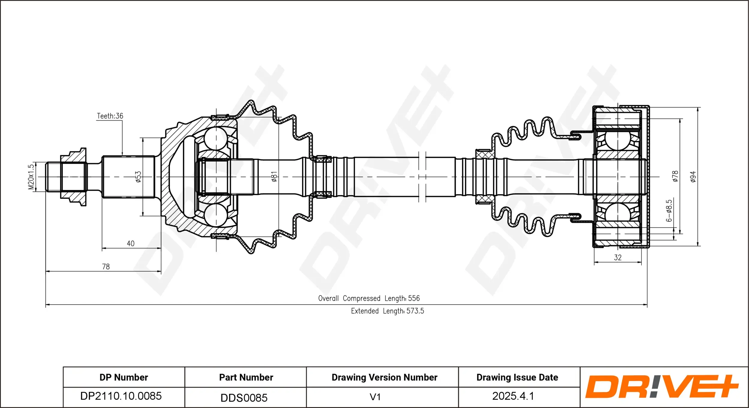 Antriebswelle Vorderachse links Dr!ve+ DP2110.10.0085