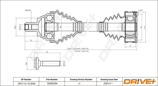 Antriebswelle Dr!ve+ DP2110.10.0094 Bild Antriebswelle Dr!ve+ DP2110.10.0094