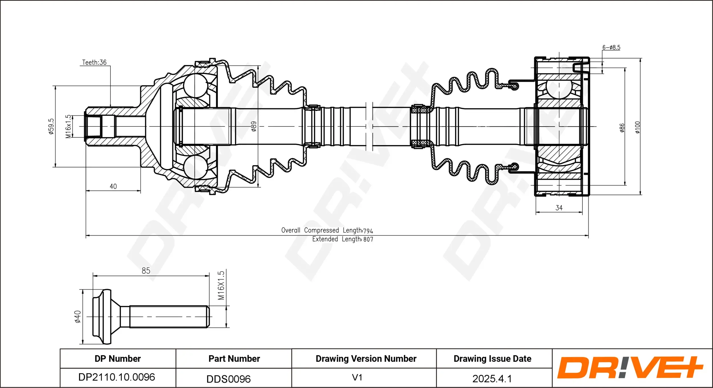 Antriebswelle Dr!ve+ DP2110.10.0096