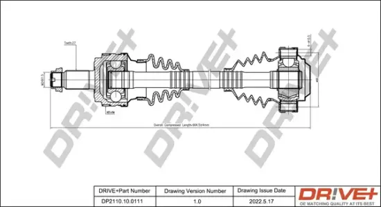 Antriebswelle Hinterachse rechts Dr!ve+ DP2110.10.0111 Bild Antriebswelle Hinterachse rechts Dr!ve+ DP2110.10.0111