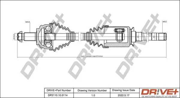 Antriebswelle Vorderachse rechts Dr!ve+ DP2110.10.0114