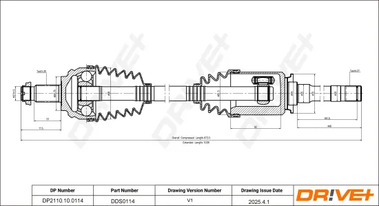 Antriebswelle Vorderachse rechts Dr!ve+ DP2110.10.0114 Bild Antriebswelle Vorderachse rechts Dr!ve+ DP2110.10.0114
