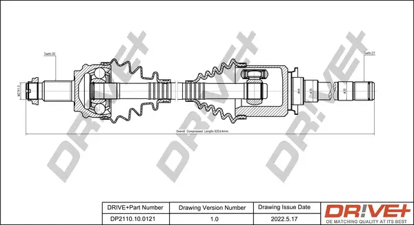 Antriebswelle Vorderachse rechts Dr!ve+ DP2110.10.0121