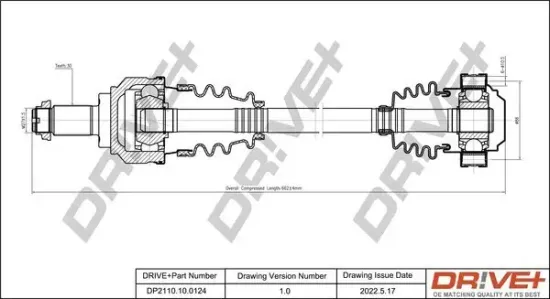 Antriebswelle Hinterachse links Hinterachse rechts Dr!ve+ DP2110.10.0124 Bild Antriebswelle Hinterachse links Hinterachse rechts Dr!ve+ DP2110.10.0124