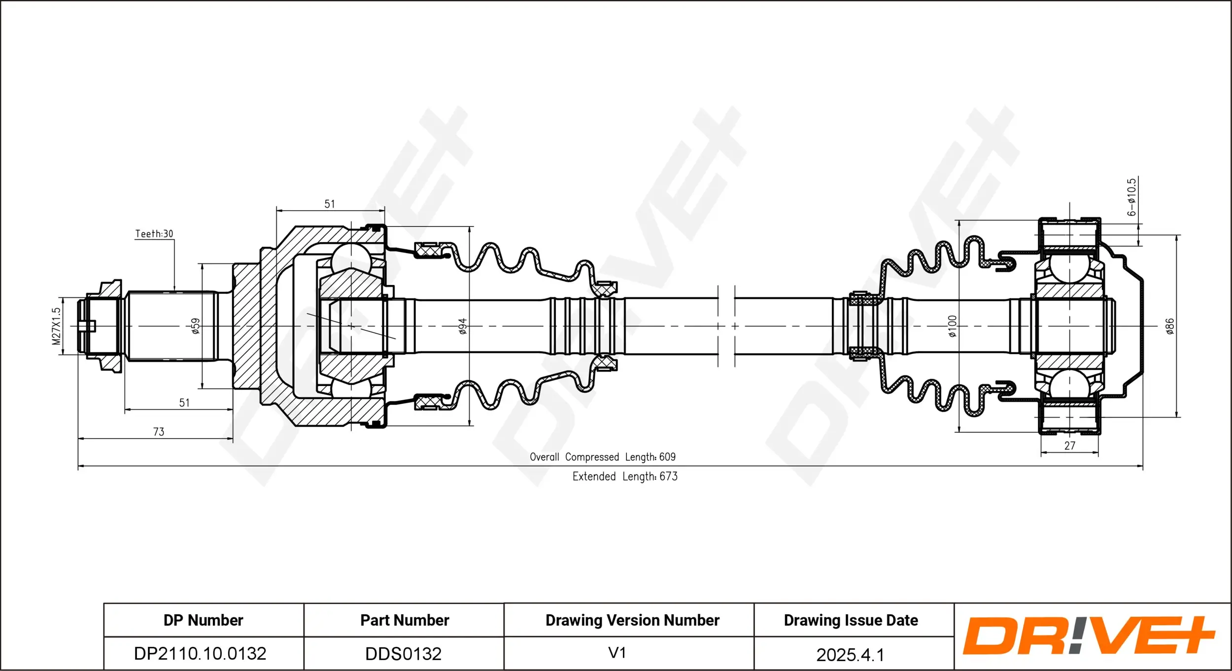 Antriebswelle Dr!ve+ DP2110.10.0132