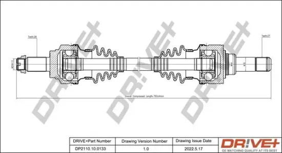 Antriebswelle Dr!ve+ DP2110.10.0133 Bild Antriebswelle Dr!ve+ DP2110.10.0133