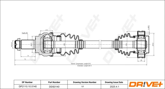 Antriebswelle Dr!ve+ DP2110.10.0140 Bild Antriebswelle Dr!ve+ DP2110.10.0140