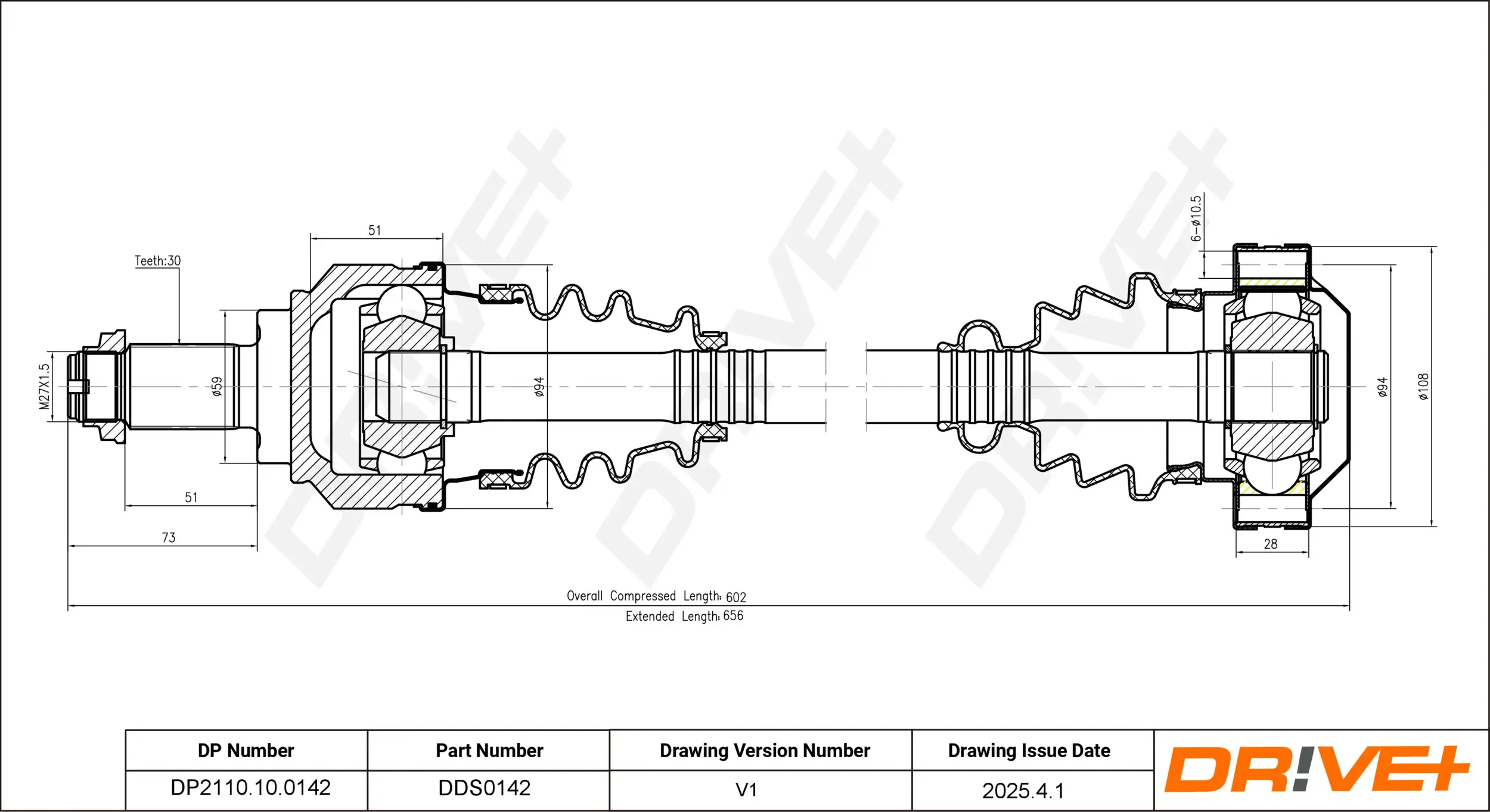 Antriebswelle Hinterachse links Dr!ve+ DP2110.10.0142