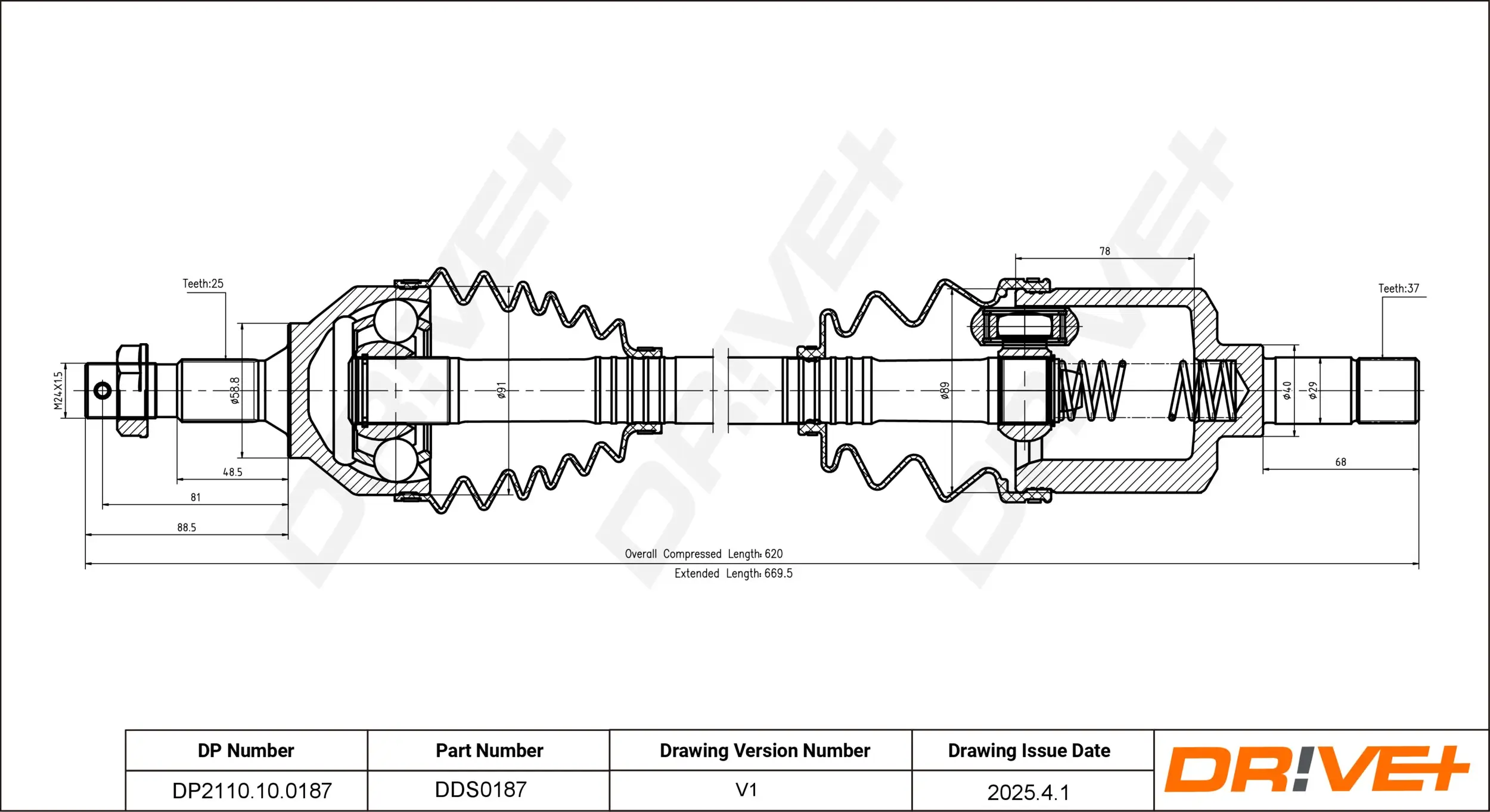 Antriebswelle Vorderachse links Dr!ve+ DP2110.10.0187