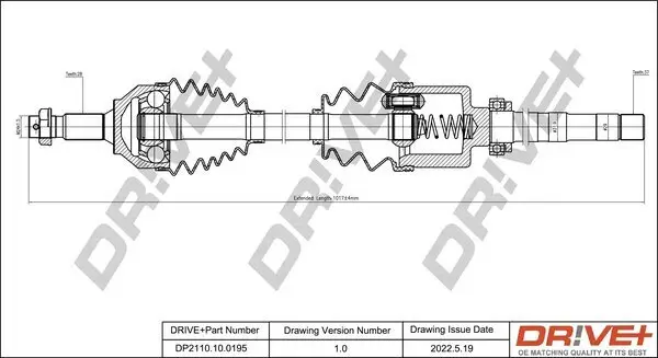Antriebswelle Vorderachse rechts Dr!ve+ DP2110.10.0195