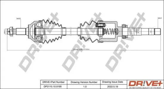 Antriebswelle Vorderachse rechts Dr!ve+ DP2110.10.0195 Bild Antriebswelle Vorderachse rechts Dr!ve+ DP2110.10.0195