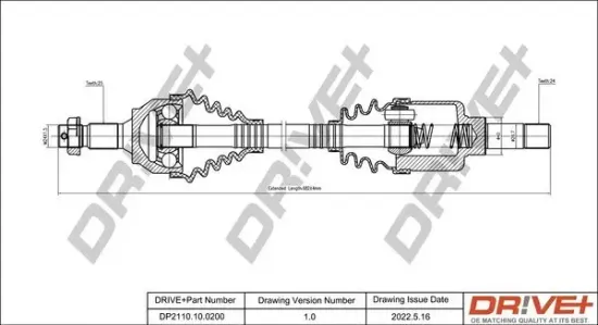 Antriebswelle Vorderachse links Dr!ve+ DP2110.10.0200 Bild Antriebswelle Vorderachse links Dr!ve+ DP2110.10.0200
