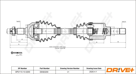 Antriebswelle Vorderachse links Dr!ve+ DP2110.10.0200 Bild Antriebswelle Vorderachse links Dr!ve+ DP2110.10.0200