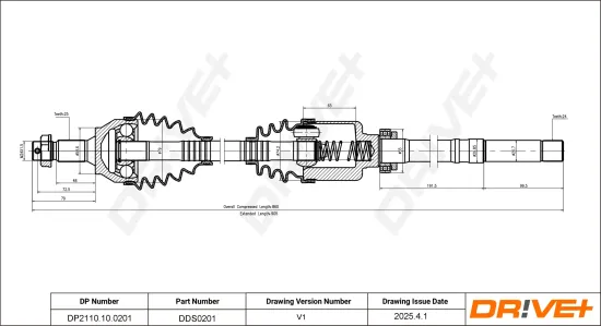 Antriebswelle Dr!ve+ DP2110.10.0201 Bild Antriebswelle Dr!ve+ DP2110.10.0201