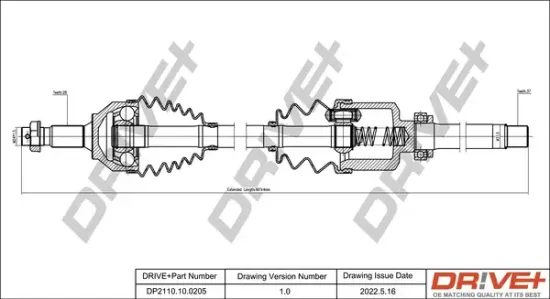 Antriebswelle Vorderachse rechts Dr!ve+ DP2110.10.0205 Bild Antriebswelle Vorderachse rechts Dr!ve+ DP2110.10.0205