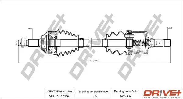 Antriebswelle Dr!ve+ DP2110.10.0206