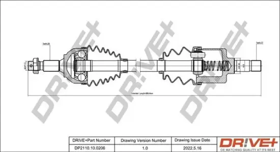 Antriebswelle Dr!ve+ DP2110.10.0206 Bild Antriebswelle Dr!ve+ DP2110.10.0206