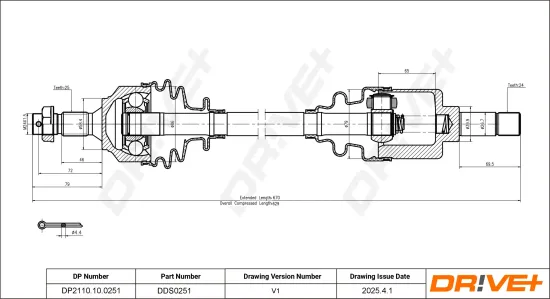Antriebswelle Dr!ve+ DP2110.10.0251 Bild Antriebswelle Dr!ve+ DP2110.10.0251