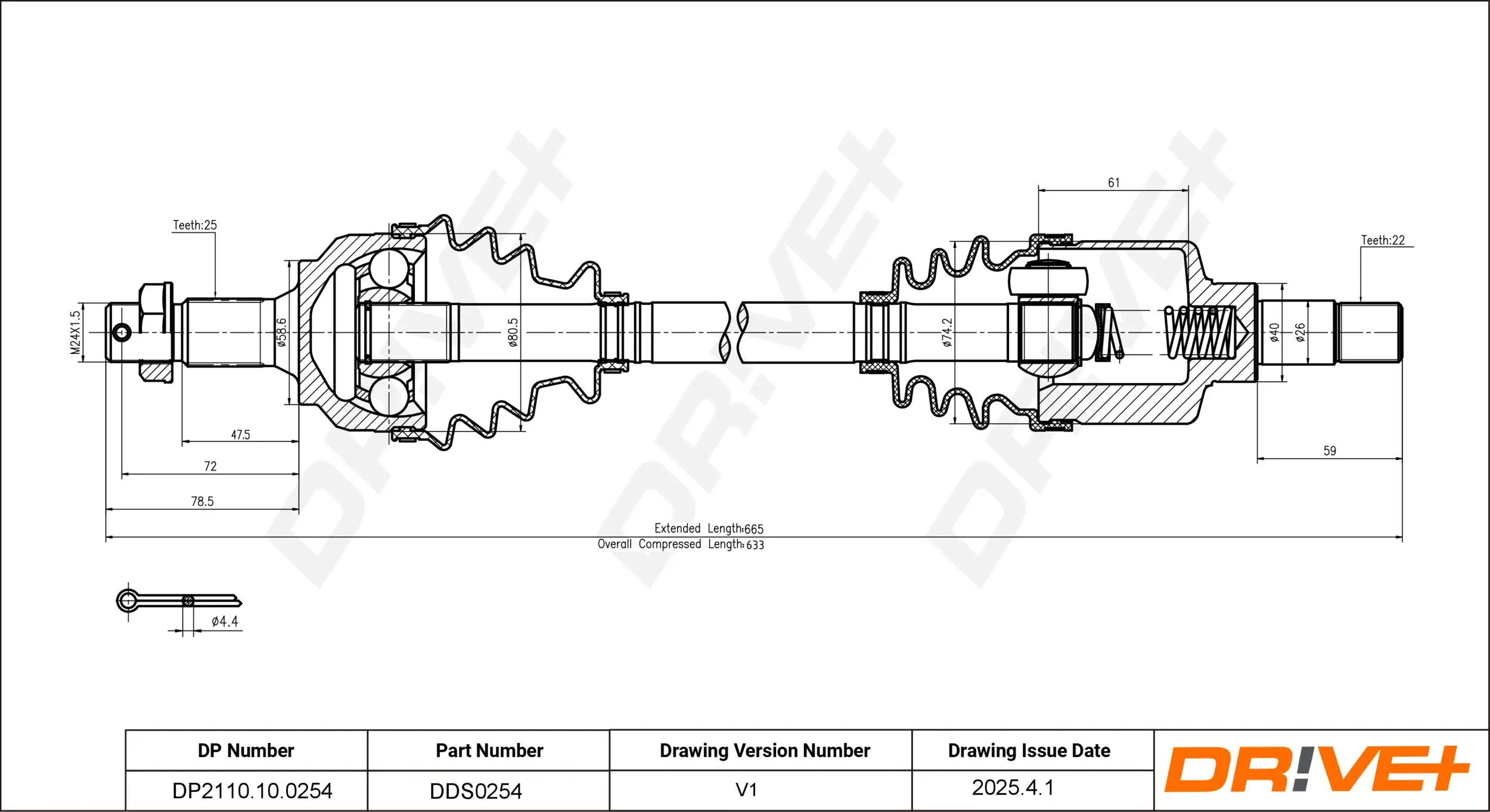 Antriebswelle Vorderachse links Dr!ve+ DP2110.10.0254