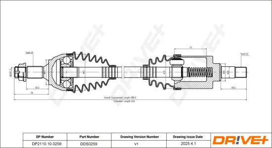 Antriebswelle Dr!ve+ DP2110.10.0259 Bild Antriebswelle Dr!ve+ DP2110.10.0259