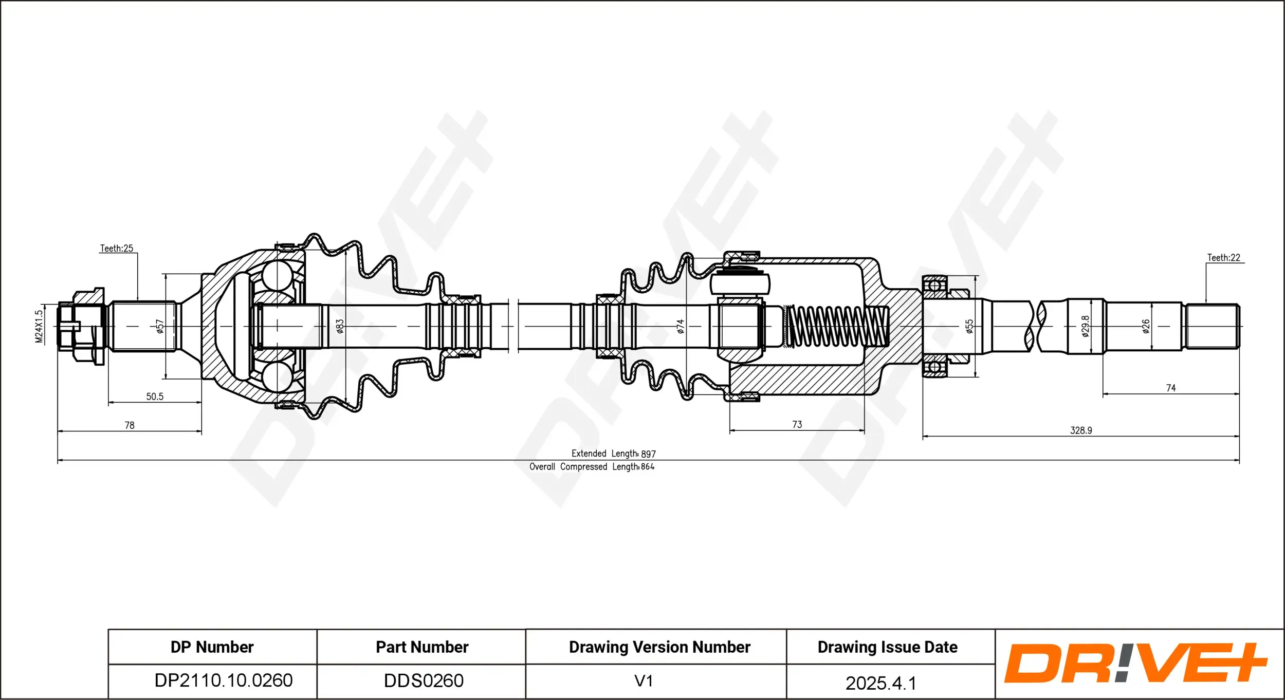 Antriebswelle Dr!ve+ DP2110.10.0260