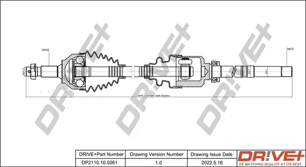 Antriebswelle Vorderachse rechts Dr!ve+ DP2110.10.0261