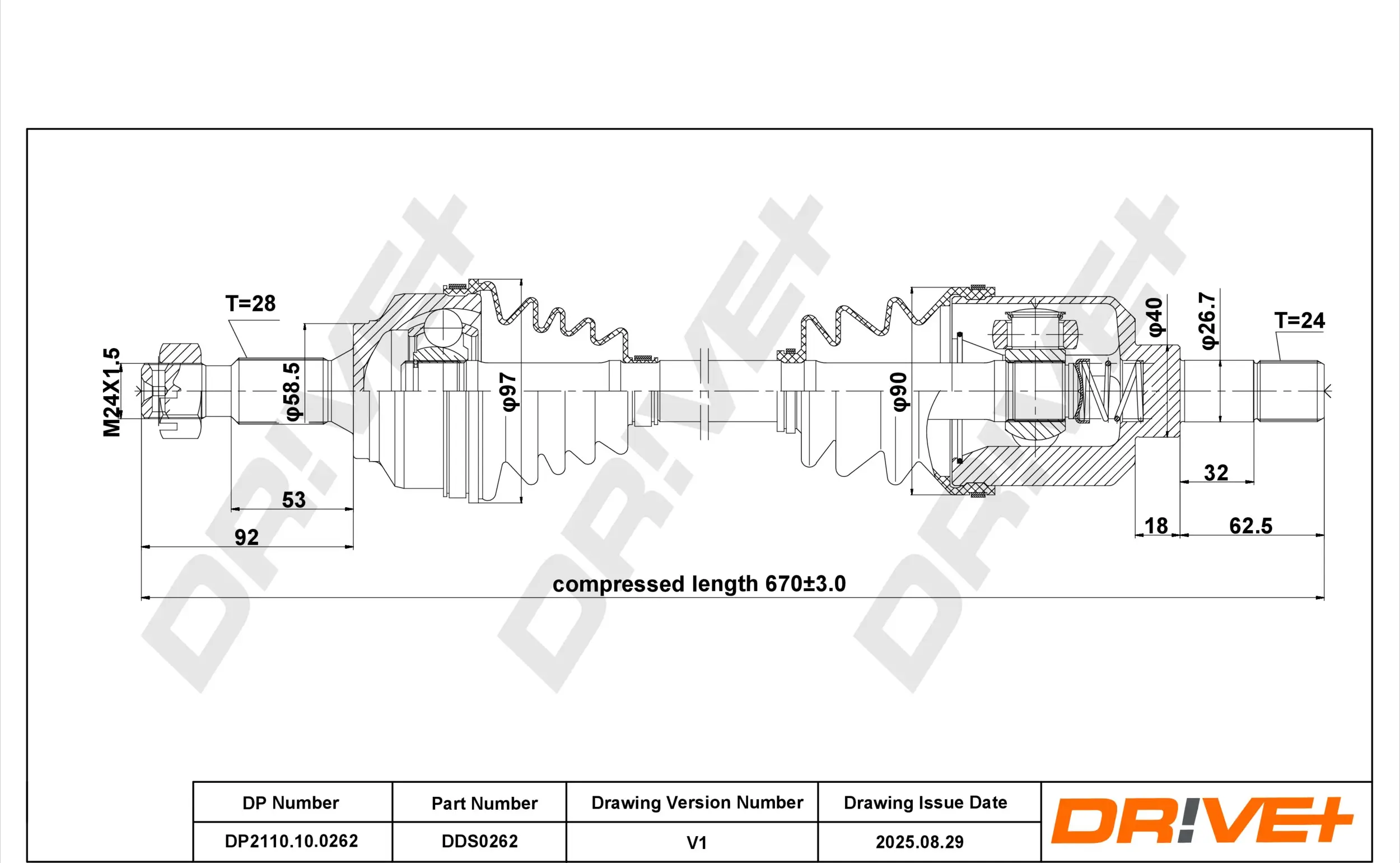 Antriebswelle Dr!ve+ DP2110.10.0262