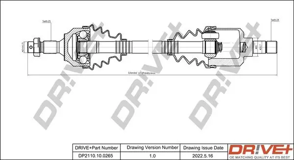 Antriebswelle Vorderachse links Dr!ve+ DP2110.10.0265