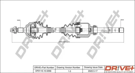Antriebswelle Vorderachse rechts Dr!ve+ DP2110.10.0266 Bild Antriebswelle Vorderachse rechts Dr!ve+ DP2110.10.0266