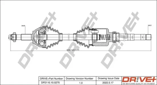 Antriebswelle Dr!ve+ DP2110.10.0275 Bild Antriebswelle Dr!ve+ DP2110.10.0275