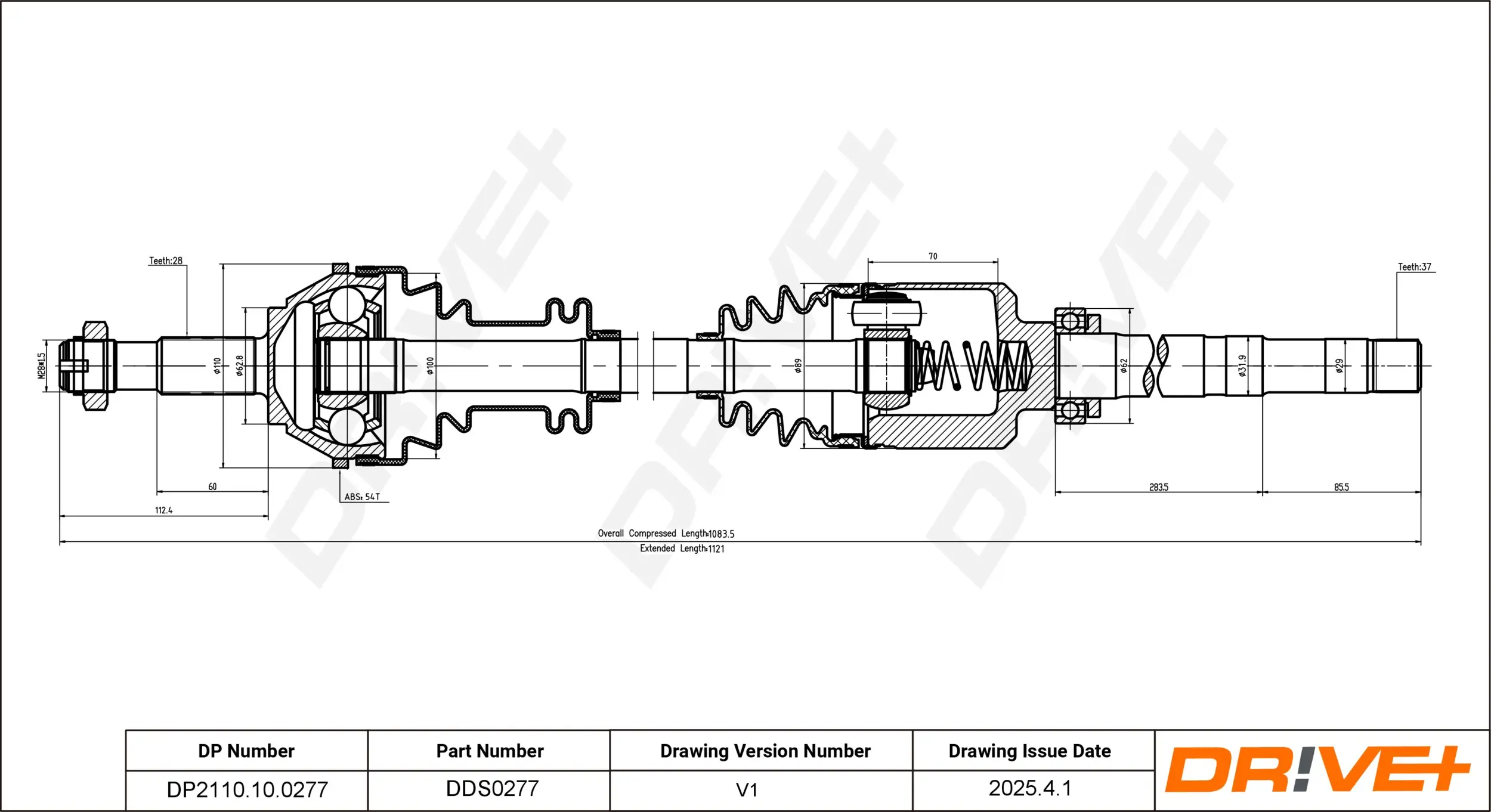 Antriebswelle Dr!ve+ DP2110.10.0277