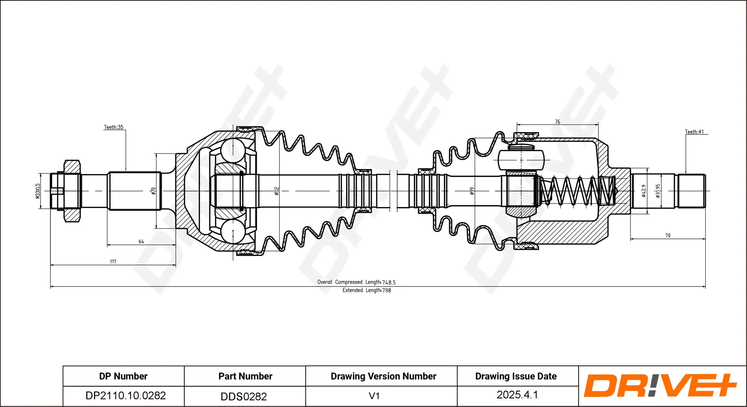 Antriebswelle Dr!ve+ DP2110.10.0282