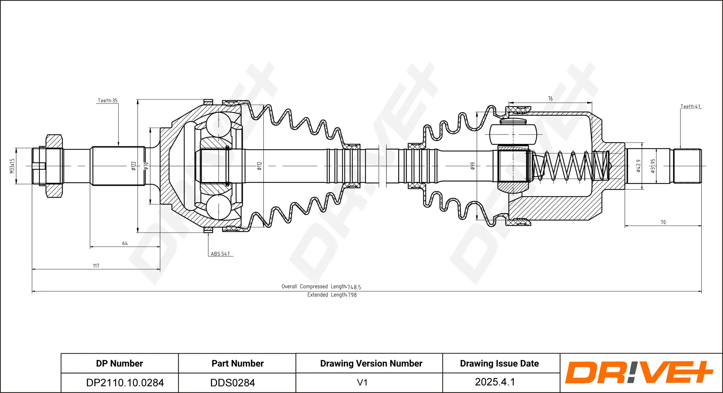 Antriebswelle Dr!ve+ DP2110.10.0284