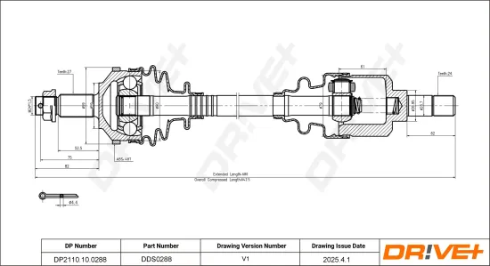 Antriebswelle Dr!ve+ DP2110.10.0288 Bild Antriebswelle Dr!ve+ DP2110.10.0288