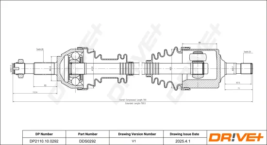 Antriebswelle Dr!ve+ DP2110.10.0292 Bild Antriebswelle Dr!ve+ DP2110.10.0292