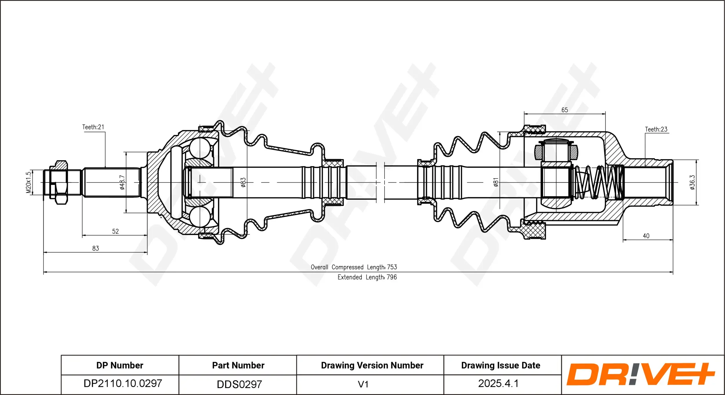 Antriebswelle Dr!ve+ DP2110.10.0297
