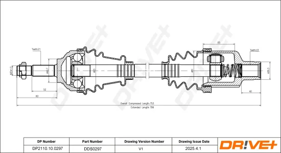 Antriebswelle Dr!ve+ DP2110.10.0297 Bild Antriebswelle Dr!ve+ DP2110.10.0297