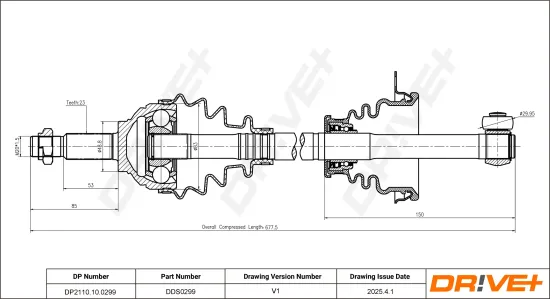 Antriebswelle Vorderachse links Dr!ve+ DP2110.10.0299 Bild Antriebswelle Vorderachse links Dr!ve+ DP2110.10.0299