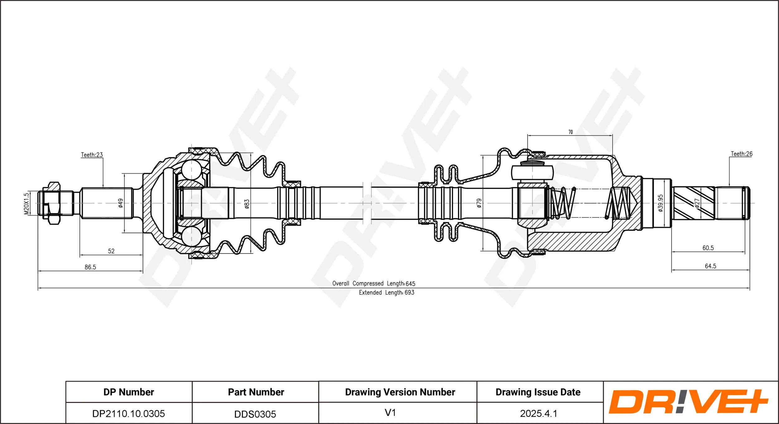 Antriebswelle Dr!ve+ DP2110.10.0305