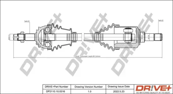Antriebswelle Vorderachse rechts Dr!ve+ DP2110.10.0316 Bild Antriebswelle Vorderachse rechts Dr!ve+ DP2110.10.0316