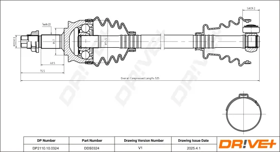 Antriebswelle Vorderachse links Dr!ve+ DP2110.10.0324 Bild Antriebswelle Vorderachse links Dr!ve+ DP2110.10.0324
