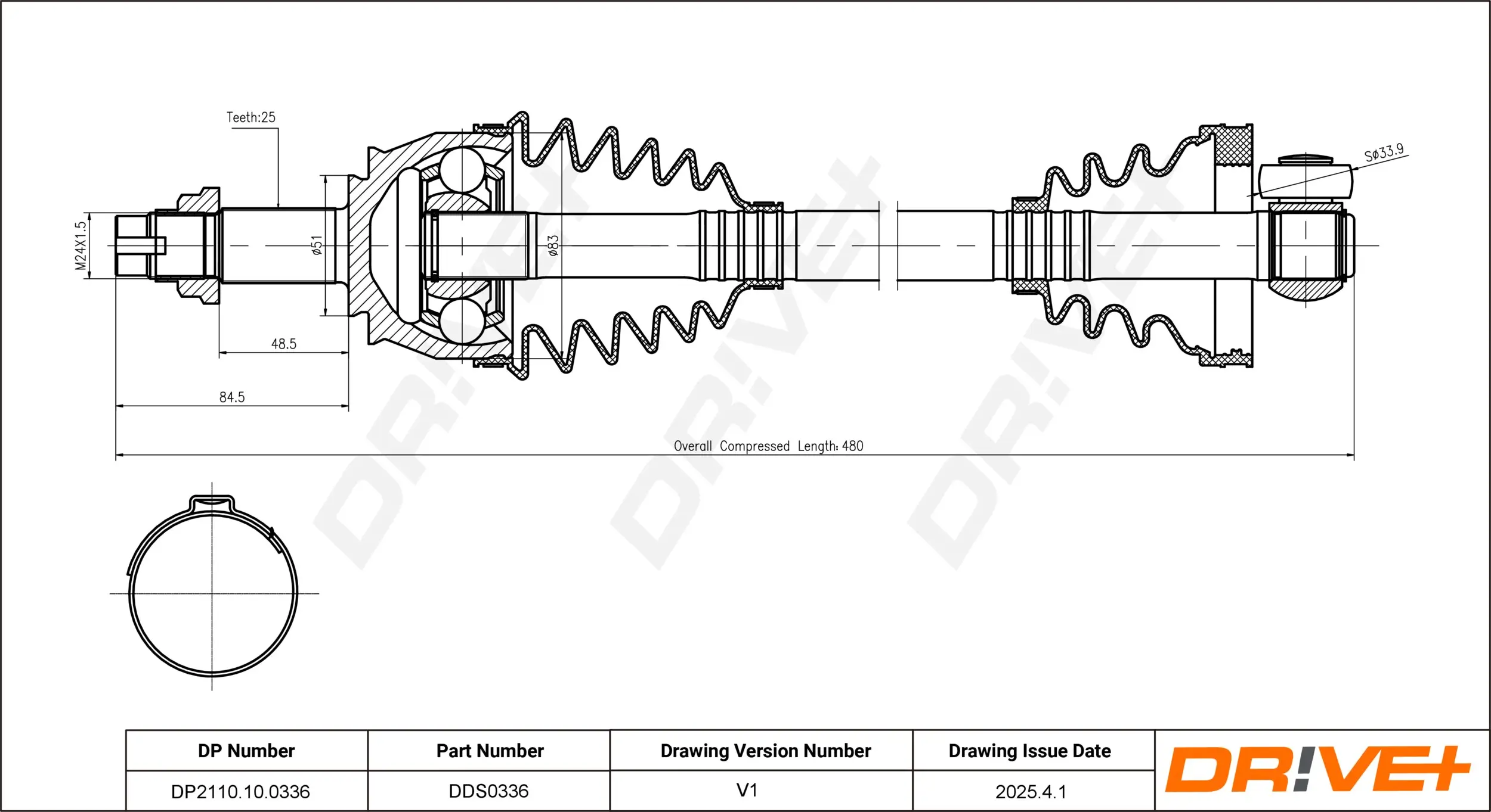 Antriebswelle Vorderachse links Dr!ve+ DP2110.10.0336