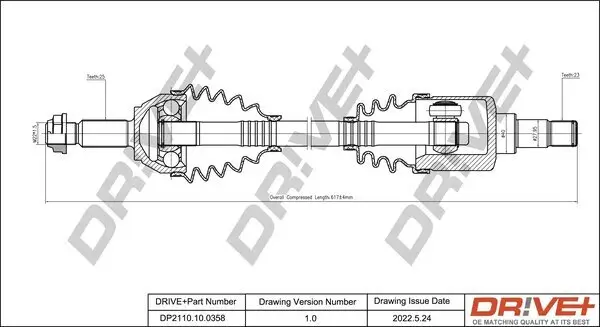 Antriebswelle Vorderachse links Dr!ve+ DP2110.10.0358