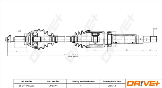 Antriebswelle Dr!ve+ DP2110.10.0365 Bild Antriebswelle Dr!ve+ DP2110.10.0365