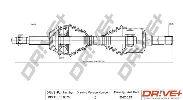 Antriebswelle Dr!ve+ DP2110.10.0370 Bild Antriebswelle Dr!ve+ DP2110.10.0370