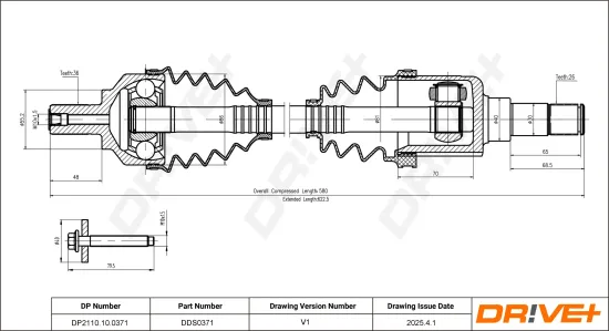 Antriebswelle Vorderachse links Dr!ve+ DP2110.10.0371 Bild Antriebswelle Vorderachse links Dr!ve+ DP2110.10.0371