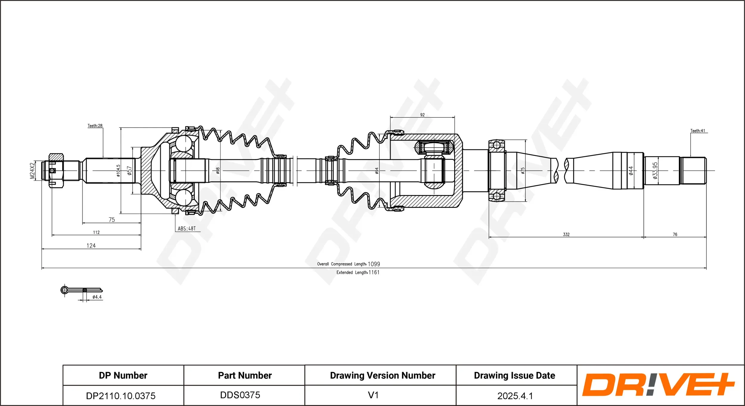 Antriebswelle Dr!ve+ DP2110.10.0375